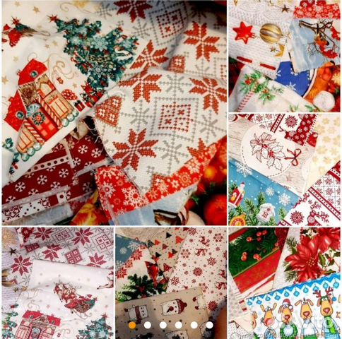 Весовой лоскут новогодних хб тканей