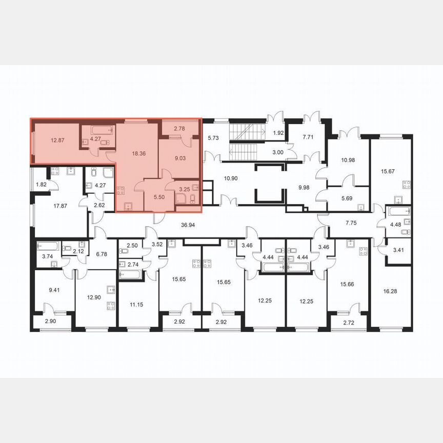 2-к. квартира, 54,7 м², 1/9 эт.