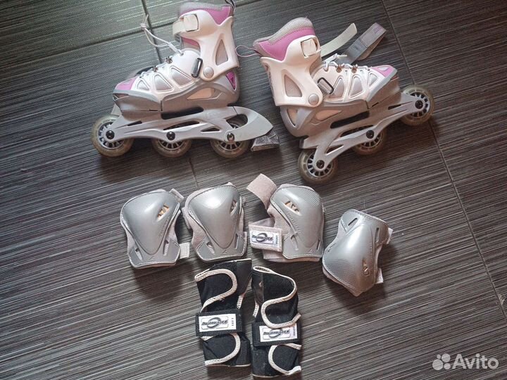 Ролики rollerblade раздвижные 29-34 с защитой