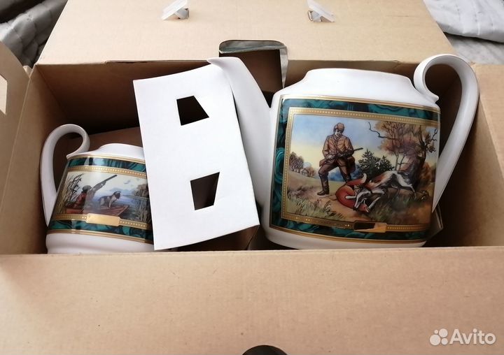 Чайный сервиз Охотничий, Фарфор Сысерти