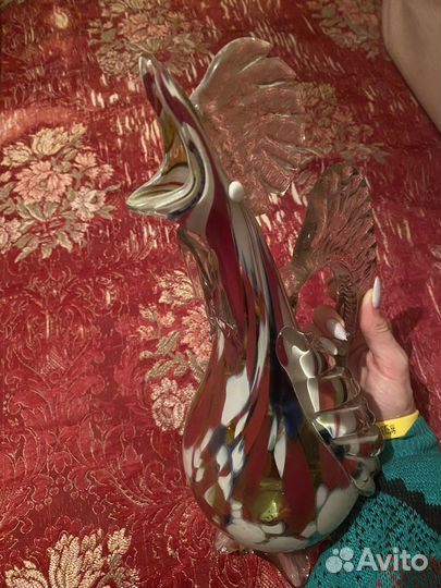 Кувшин СССР из цветного стекла петух