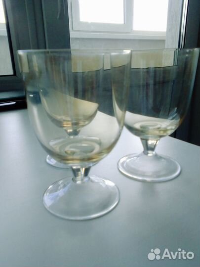 Бокалы из жёлтого стекла ссср(цена за набор)