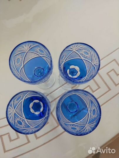 Рюмки цветной хрусталь 4шт