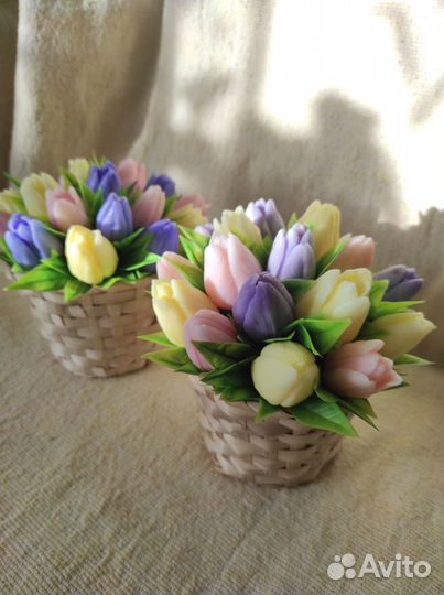 Букет из мыла тюльпаны
