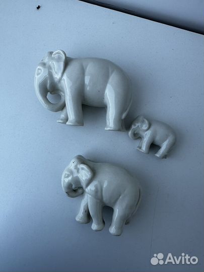 Слоны лфз фарфоровые статуэтки