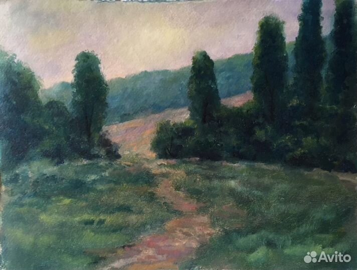 Картина маслом лесной пейзаж