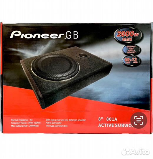 Сабвуфер плоский автомобильный Pioneer 8