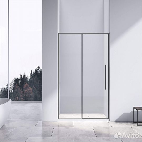 Душевая дверь Vincea Slim-N 1200х1950 вороненая сталь VDS-4SN120clgm