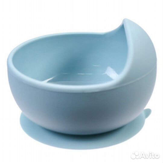 Набор для кормления: миска, вилка, ложка, голубой