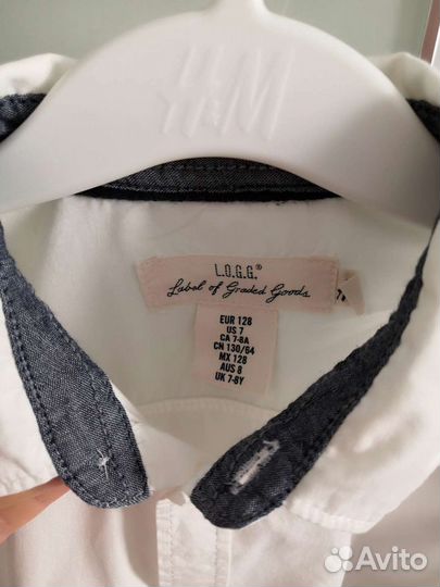 Рубашкм H&M рост 128 белая
