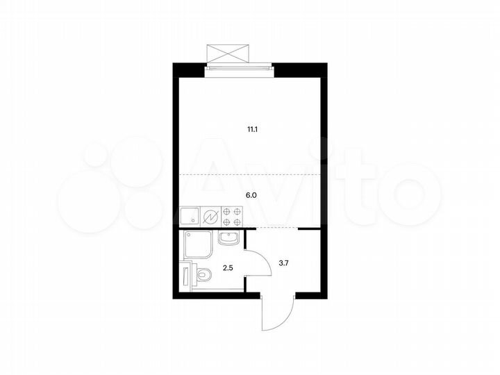 Квартира-студия, 23,3 м², 2/11 эт.
