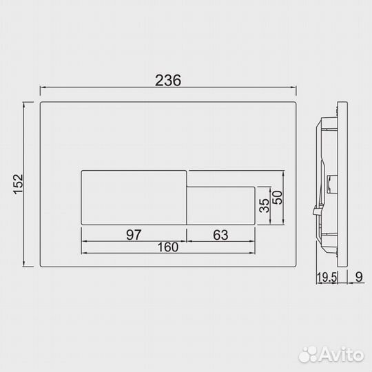 Кнопка смыва Jaquar Aria JCP-CHR-392415