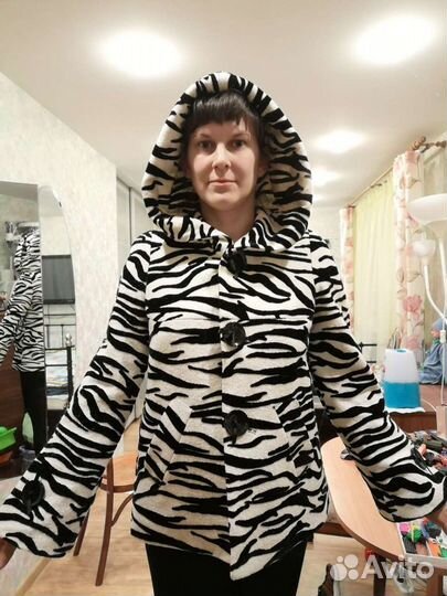 Пальто принт 