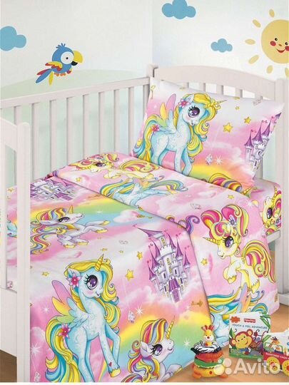 Детское постельное белье в детскую кроватку новое