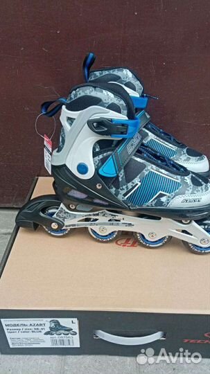 Роликовые коньки Azart р.38-41 голубые