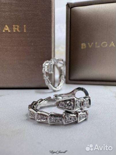 Золотые серьги Bvlgari Serpenti Viper