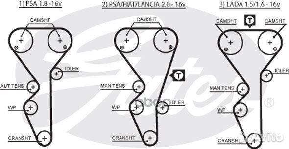 Комплект ремня грм LADA 1.5/1.6 16V 95- (с помпой)