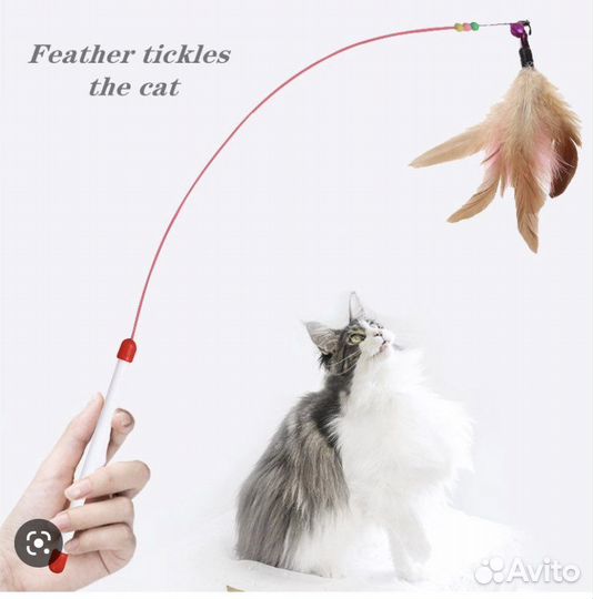 Игрушка для кошки с перьями