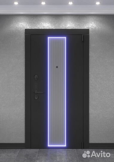 Двери с подсветкой и двумя замками