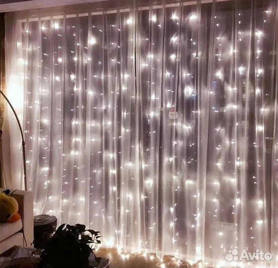 Гирлянда занавес гирлянда штора 3х3 м