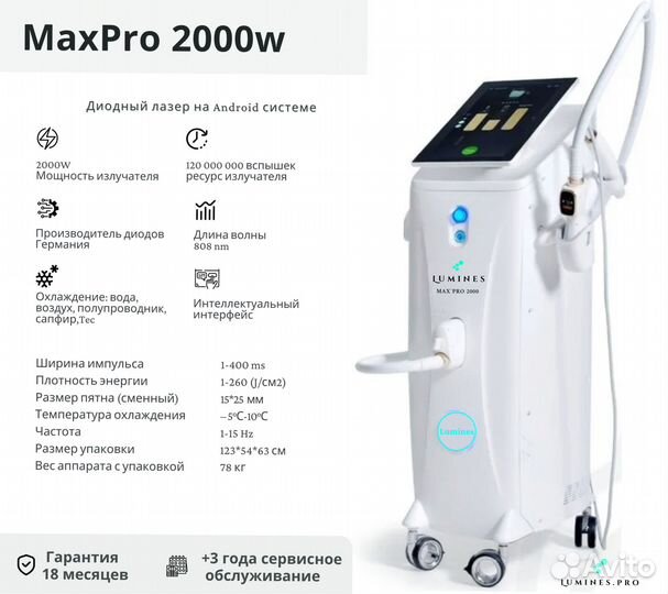Аппарат для эпиляции Lumines’ MaxPro 2000