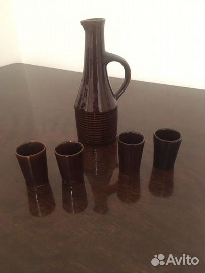 Сервиз. Кувшин и стаканчики. керамика