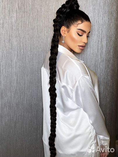 Хвост на резинке, накладной хвост, коса шиньон