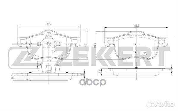 Колодки торм. диск. передн. Volvo S60 00- S70