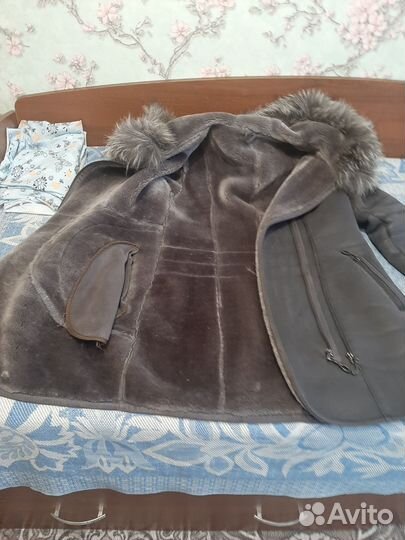 Дубленка натуральная женская 46 48 размер. Б/у