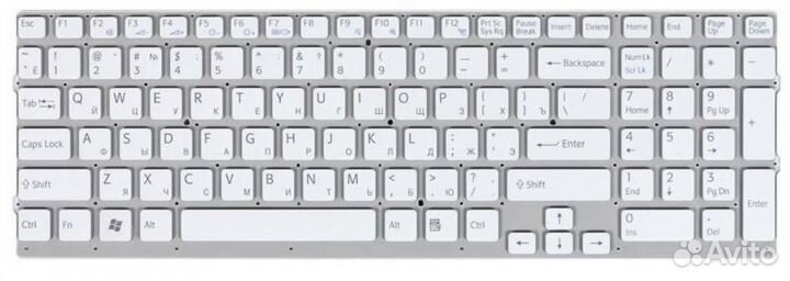 Клавиатура Sony vaio VPC-EC1M1R/WI белая, без рамк