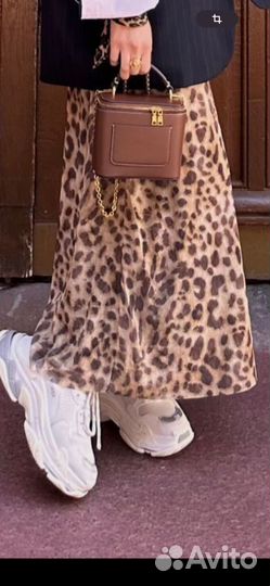 Топ бандо и юбка с принтом leopard zara