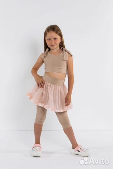 Костюм летний с топом и лосинами для девочки
