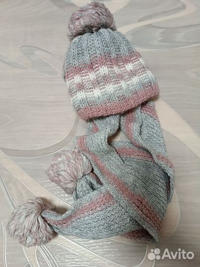 Комплект шапка и шарф для девочки