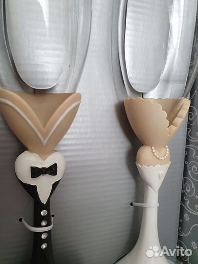 Бокалы для шампанского, свадебные, новые