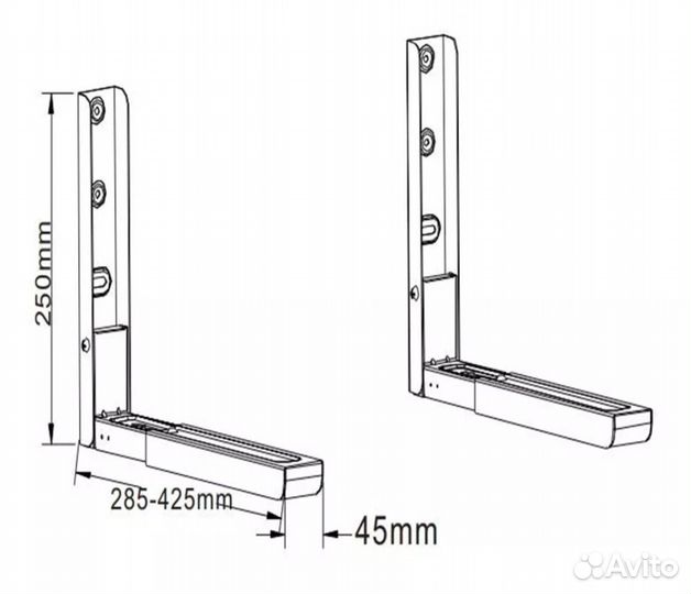Кронштейны для микроволновок телескопические