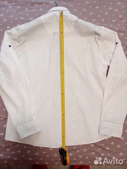 Рубашка школа / хлопок / р.170 ремень