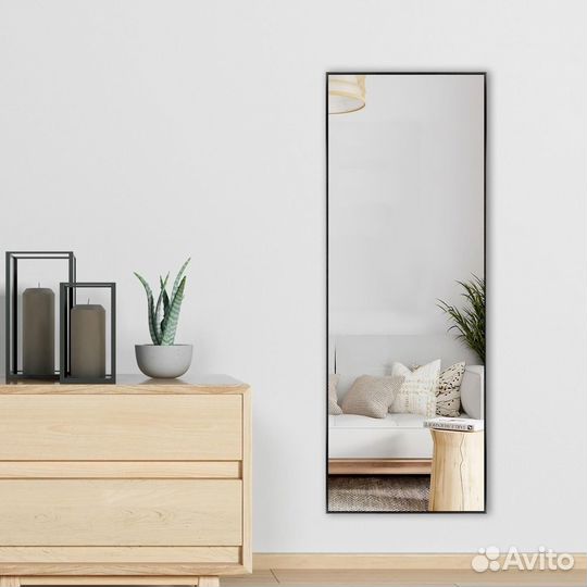 Зеркало прямоугольное в черной раме 45*160см