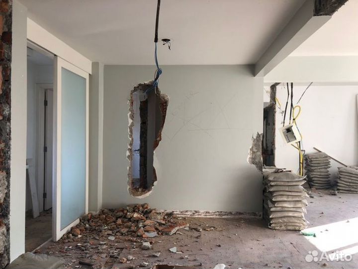 Демонтаж любой сложности снос стен