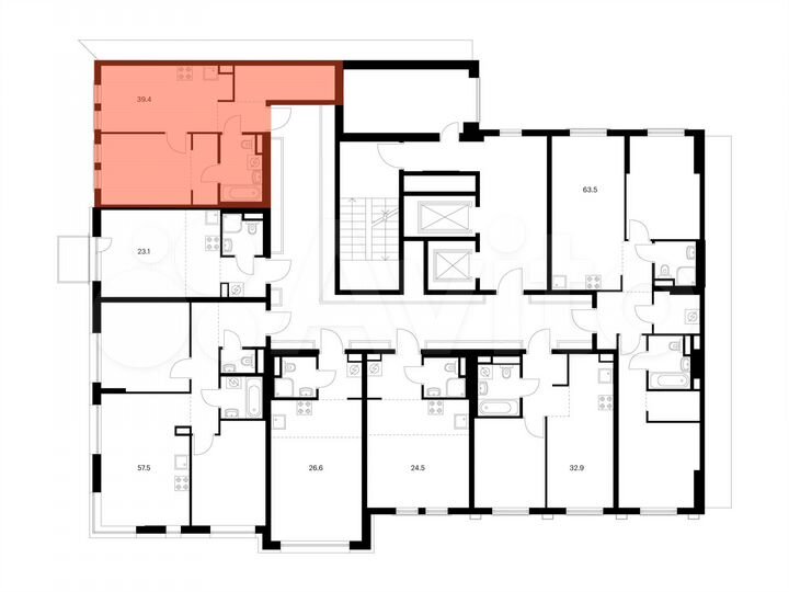 1-к. квартира, 39,4 м², 2/12 эт.