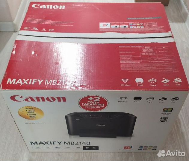 Новый принтер Canon maxify MB2140 с картриджами