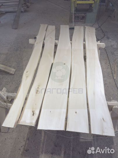 Необрезная доска липа 1 сорт 20мм