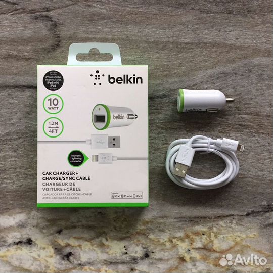 Автомобильное зарядное устройство, кабель Belkin