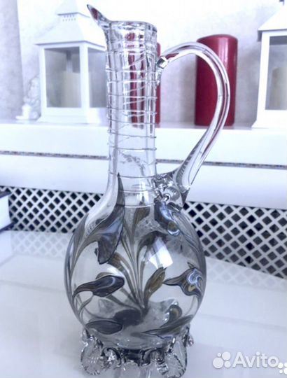 Кувшин СССР цветное стекло винтаж