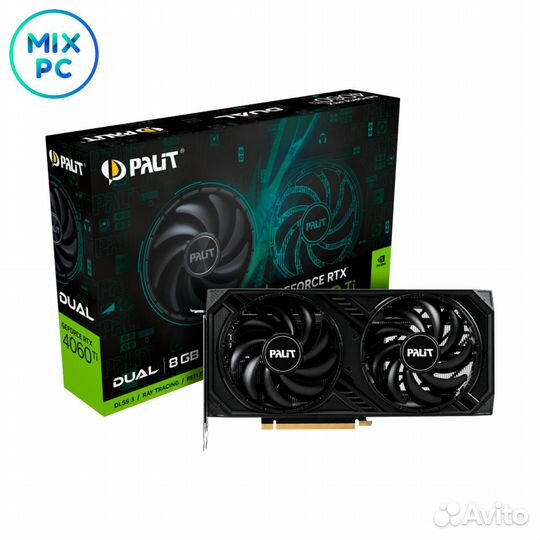 Видеокарта RTX4060Ti 8GB Palit Dual NE6406T019P1-1