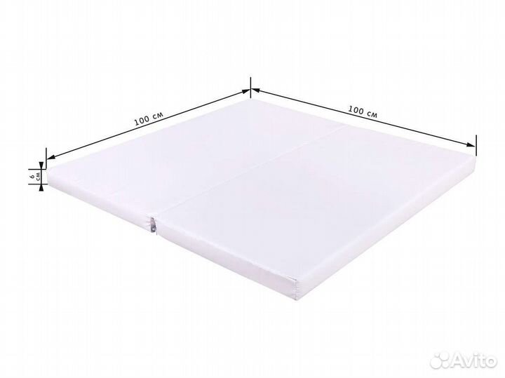 Мат складной 2 секции Sportova 100х100х6см