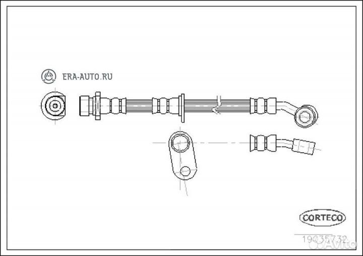Corteco 19035732 Тормозной шланг передний L