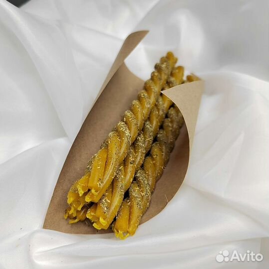 Восковые свечи скрутки с травами