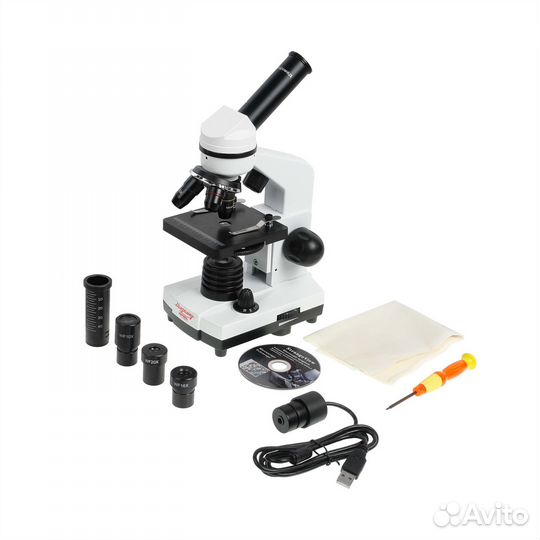 Микроскоп школьный Эврика 40х-1600х (вар. 2) с вид