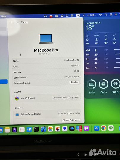 Apple MacBook Pro 13 2020 m1 16gb 512gb