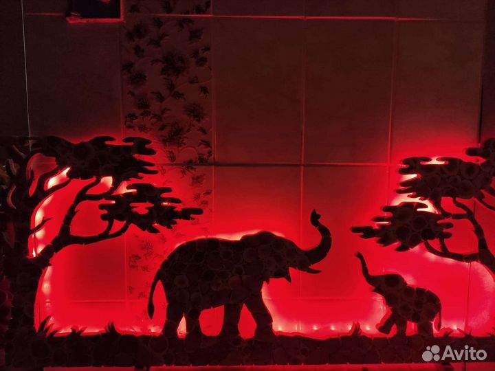 Панно из можжевельника Дикие животные